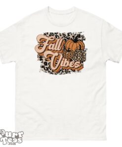 Fall Vibes Leopard Retro Fall Thanksgiving T-Shirt Product Photo 1