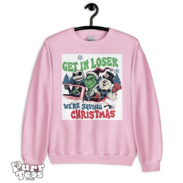 Get In Loser We're Saving Christmas Snowman Jack Skellington Grinchs Shirt Product Photo 2