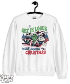 Get In Loser We're Saving Christmas Snowman Jack Skellington Grinchs Shirt Product Photo 3