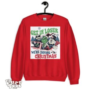 Get In Loser We're Saving Christmas Snowman Jack Skellington Grinchs Shirt Product Photo 4
