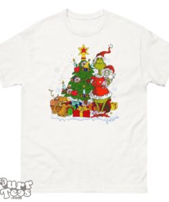 Vintage Grinch With Gift Boxes And Christmas Tree T-Shirt Product Photo 1