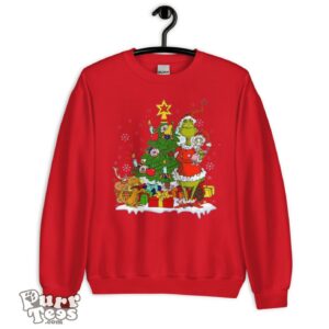Vintage Grinch With Gift Boxes And Christmas Tree T-Shirt Product Photo 4