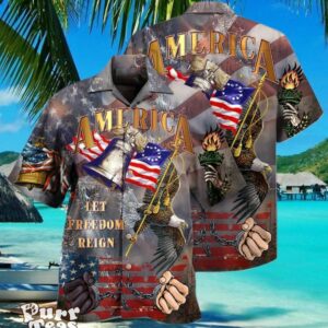 America Let Freedom Reign Limited Edition Hawaiian Shirt Best Gift For Men And Women Product Photo 2