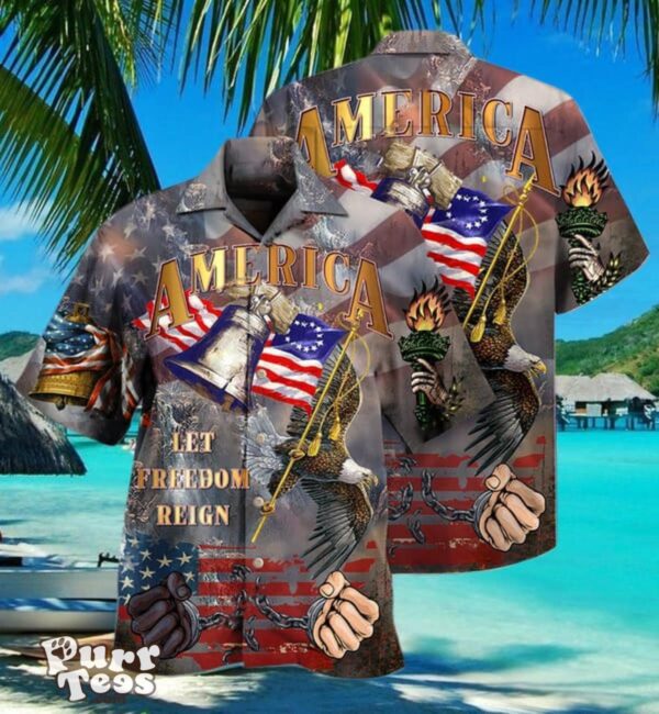 America Let Freedom Reign Limited Edition Hawaiian Shirt Best Gift For Men And Women Product Photo 2