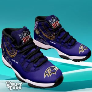 Baltimore Ravens Custom Name Air Jordan 11 Sneaker Style Gift For Men And Women Product Photo 2