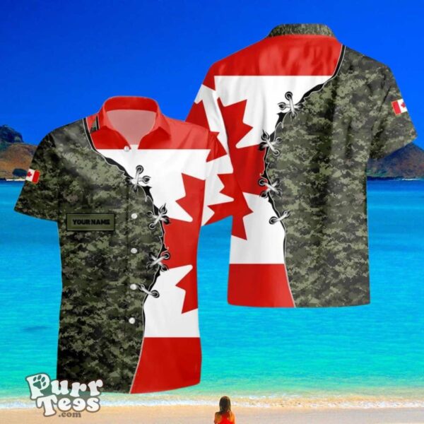Canadian VeteranSoldier Custom Name Hawaii Shirt Impressive Gift For Men And Women Product Photo 1