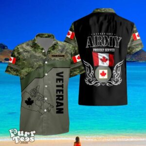 Canadian VeteranSoldier Custom Name Hawaii Shirt Impressivel Gift For Everyone Product Photo 1