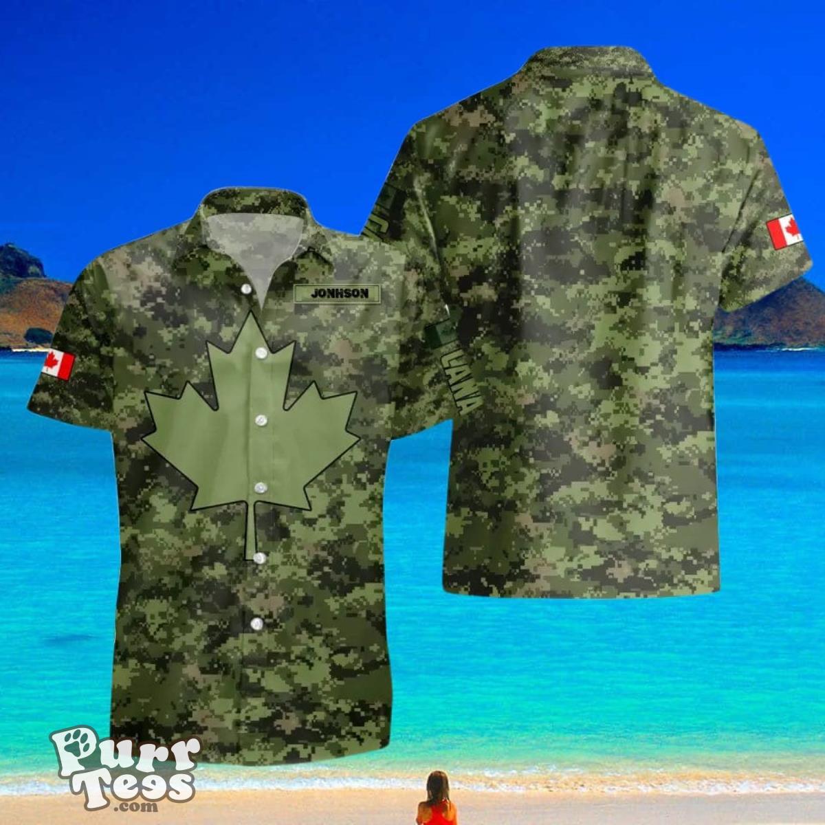 Canadian VeteranSoldier Custom Name Hawaii Shirt Perfect Gift For Men And Women Product Photo 1