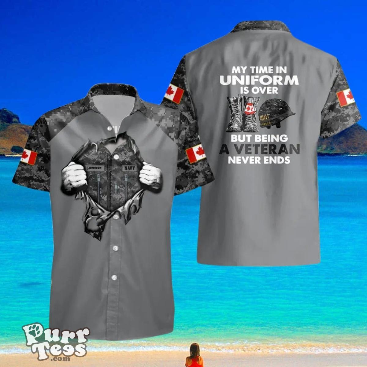 Canadian VeteranSoldier Custom Name Hawaii Shirt Special Gift For Friends Product Photo 2