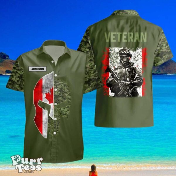 Canadian VeteranSoldier Custom Name Hawaii Shirt Style Gift For Everyone Product Photo 1
