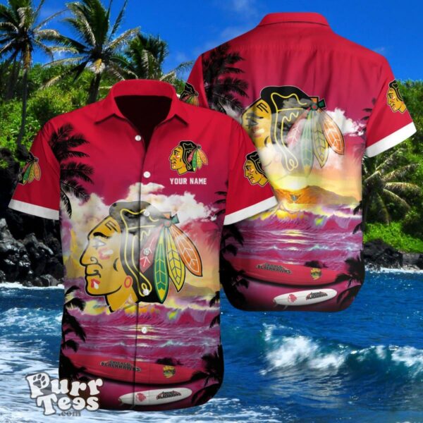 Chicago Blackhawks Custom Name Hawaiian Shirt Best Gift For Men And Women Product Photo 1