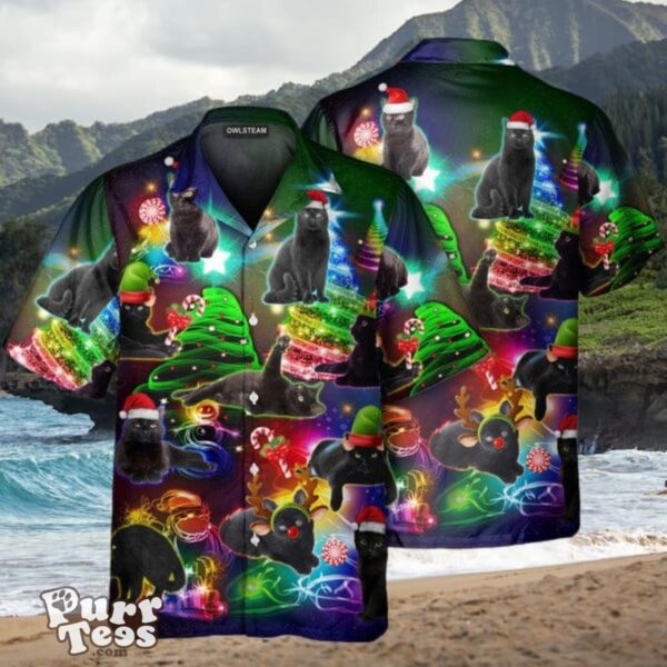 Christmas Tree Black Cat Hawaiian Shirt Unique Gift For Men And Women 2L0 Product Photo 1