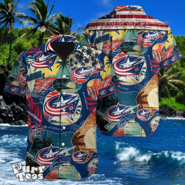 Columbus Blue Jackets Custom Name Hawaiian Shirt Special Gift For Men And Women Product Photo 1
