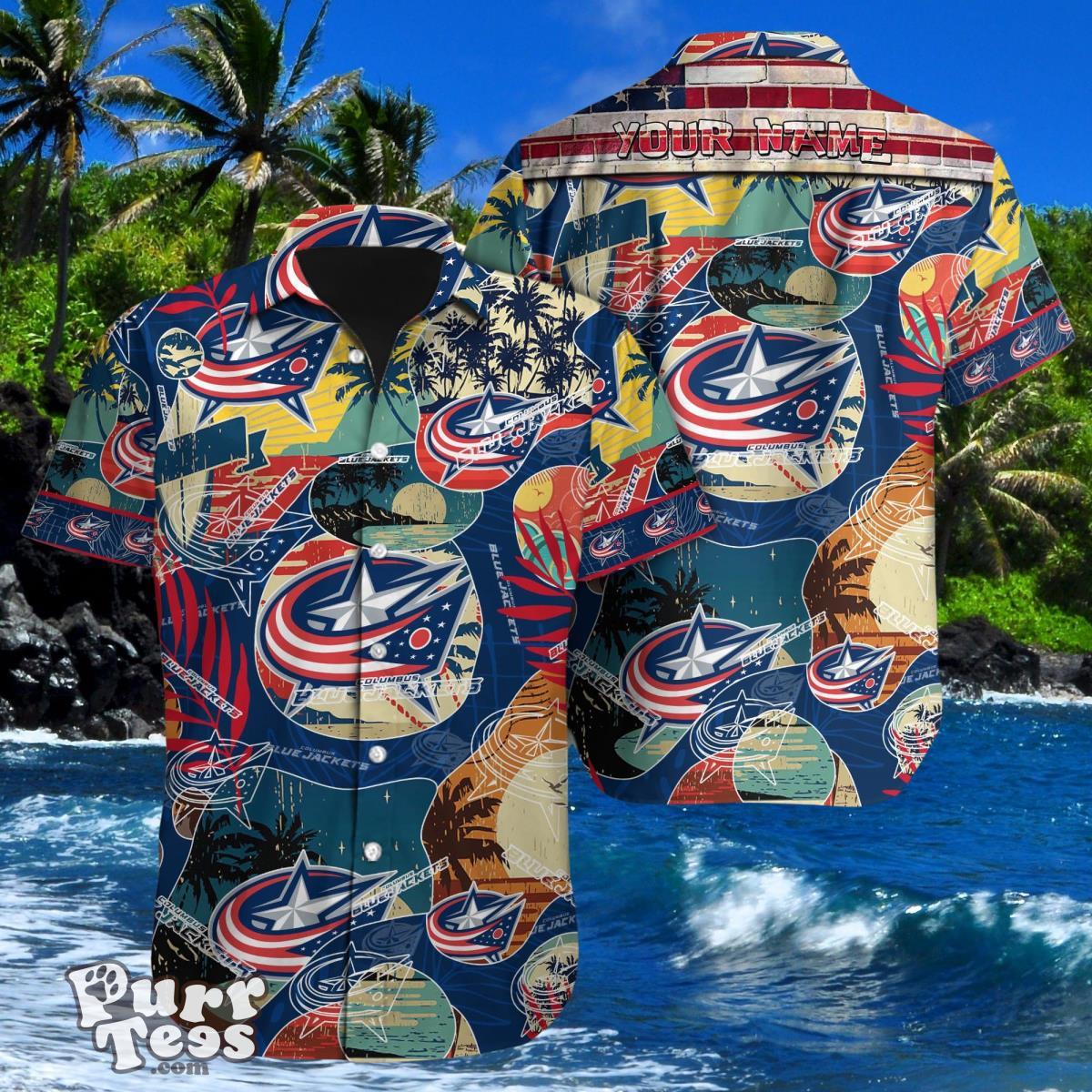 Columbus Blue Jackets Custom Name Hawaiian Shirt Special Gift For Men And Women Product Photo 1