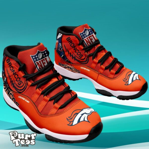 Denver Broncos Custom Name Air Jordan 11 Sneaker Style Gift For Men And Women Product Photo 2