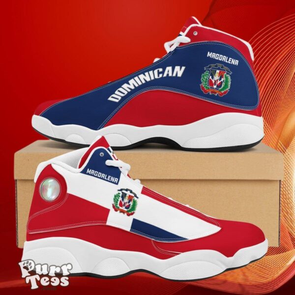 Dominican Country Flag Custom Name Handmade Shoes High Top sneakers Air Jordan 13 Best Gift Product Photo 1