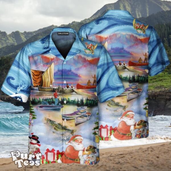 Fishing And Merry Christmas Happy Hawaiian Shirt Unique Gift For Men And Women Product Photo 1