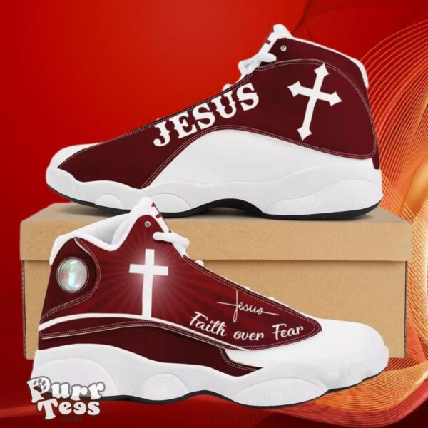 Jesus Walk By Faith High Top Sneakers Custom Name Sneakers Air Jordan 13 Style Gift For Men And Women Product Photo 1