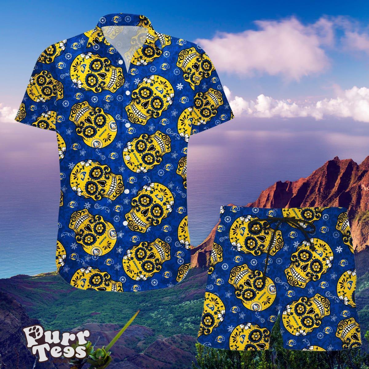 Los Angeles Chargers SKull Hawaiian Shirt And Shorts Best Gift For Men Women Product Photo 1