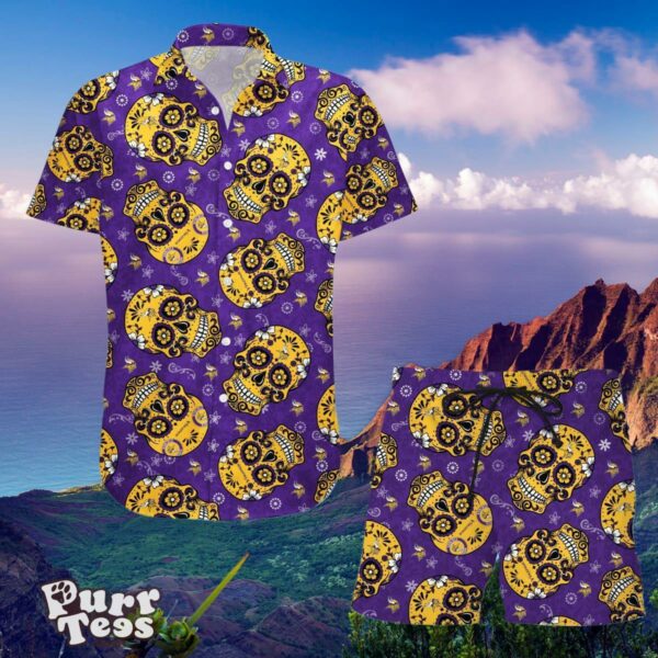 Minnesota Vikings SKull Hawaiian Shirt And Shorts Best Gift For Men And Women Product Photo 1
