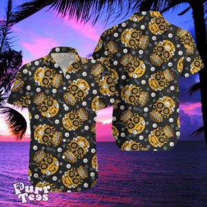 Pittsburgh Steelers SKull Hawaiian Shirt And Shorts Best Gift For Men And Women Product Photo 2