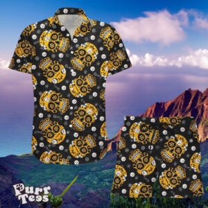 Pittsburgh Steelers SKull Hawaiian Shirt And Shorts Best Gift For Men And Women Product Photo 1