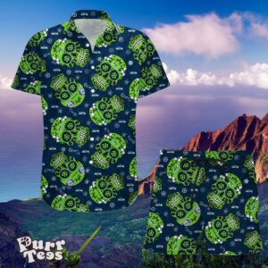 Seattle Seahawks SKull Hawaiian Shirt And Shorts Best Gift For Men And Women Product Photo 1