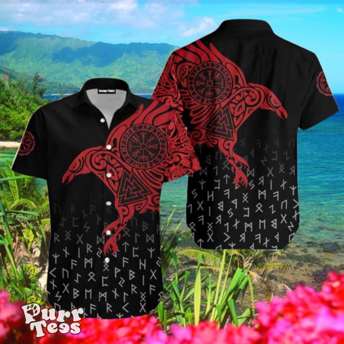 Vikings The Raven of Odin Hawaiian Shirt Best Gift For Men Women Product Photo 1