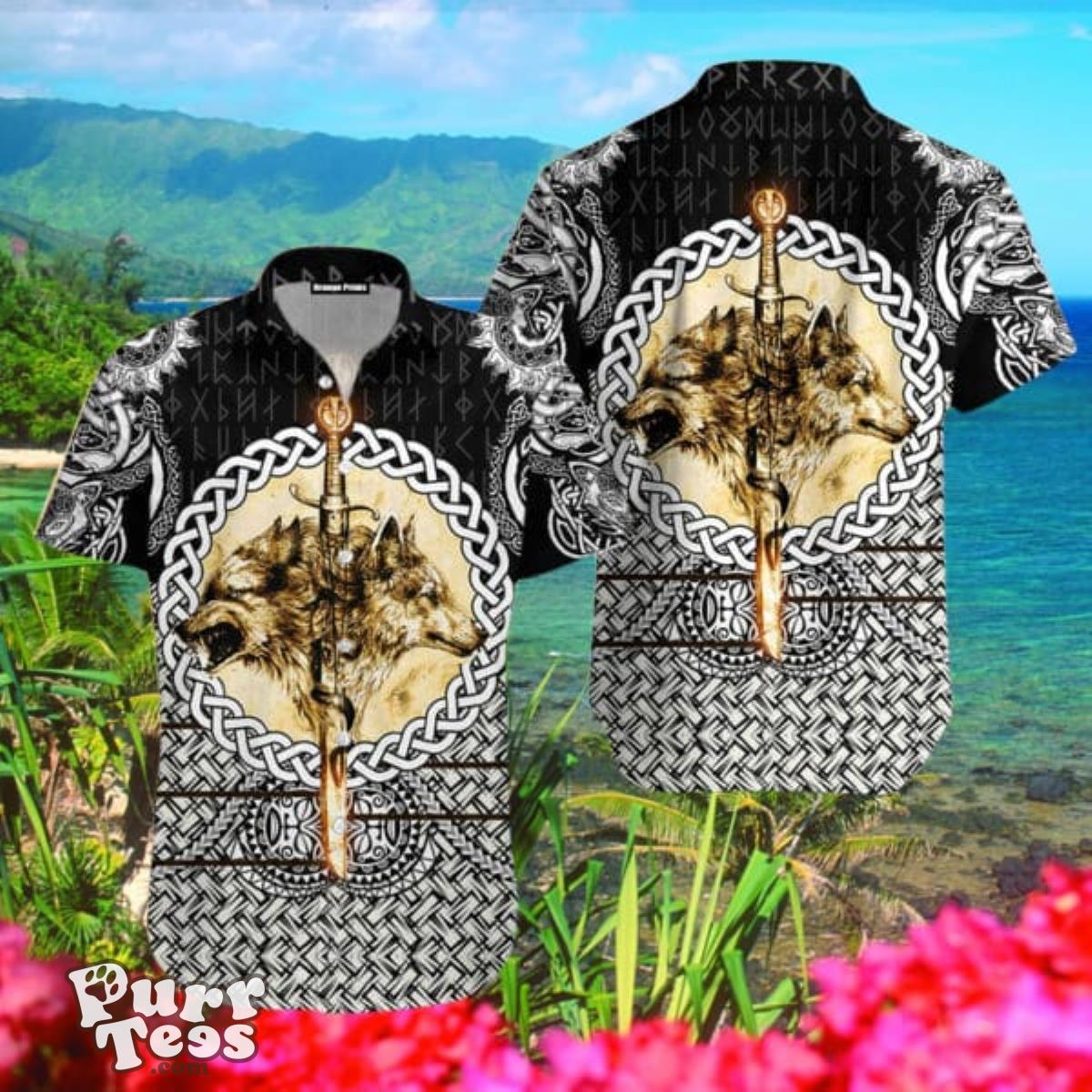 Wolf & Viking Tattoo Hawaiian Shirt Best Gift For Men Women Product Photo 1