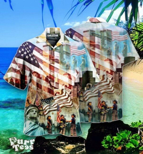 America Never Forgotten Tower Challenge Edition Hawaiian Shirt Best Gift Product Photo 1