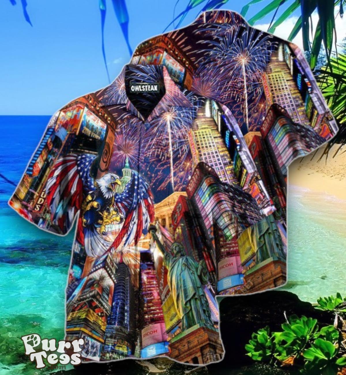 America New Years Day Firework Party Edition Hawaiian Shirt Best Gift Product Photo 1