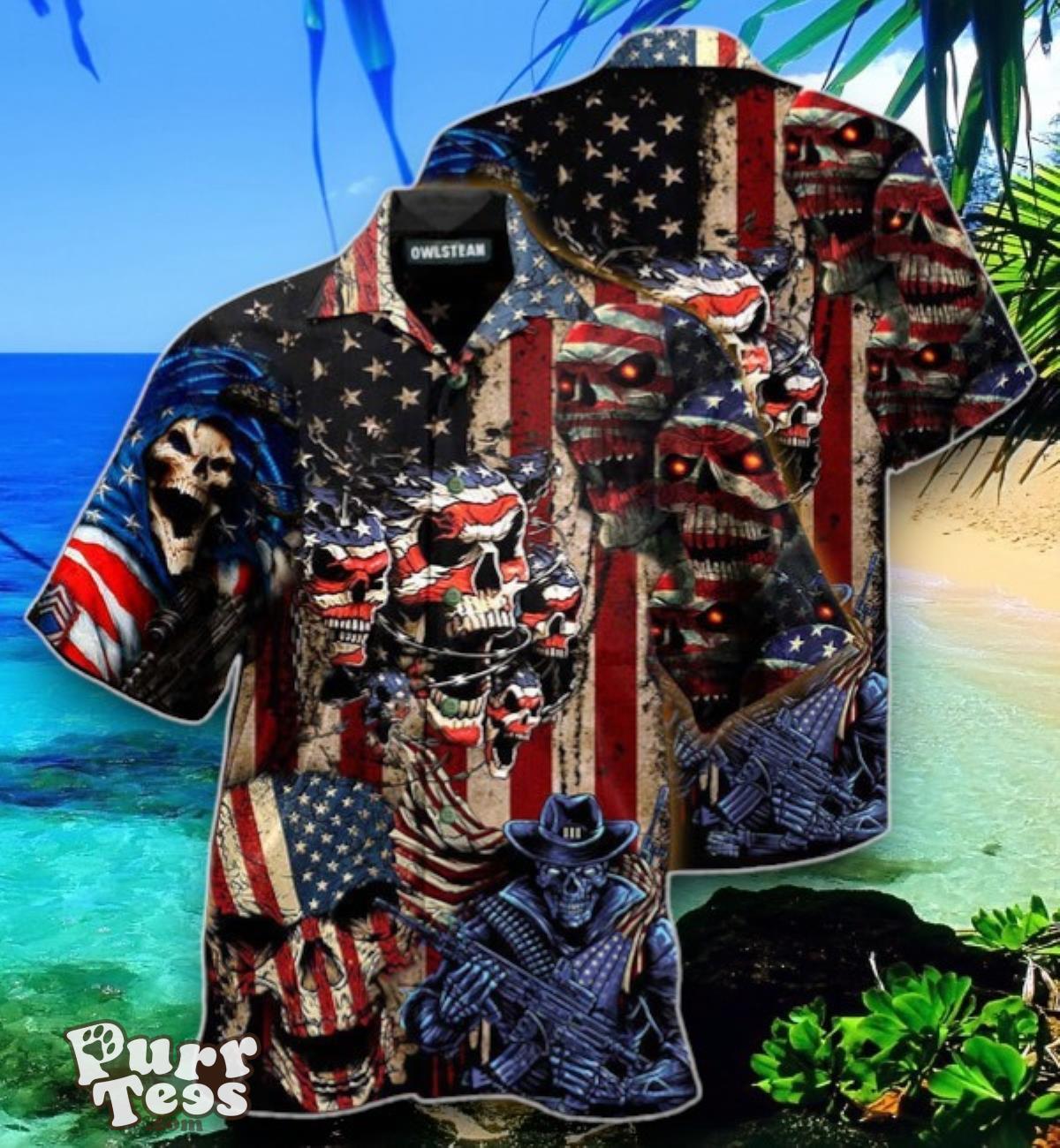 America Skull Pride Edition Hawaiian Shirt Best Gift Best Gift Product Photo 1