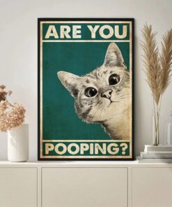 Are You Pooping Poster Bathroom Funny Bathroom Sign Canvas Prints - Portrait Canvas - White