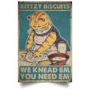 Cat Kittzy Biscuits We knead Em You Need Em Vintage Canvas - Portrait Canvas - Full