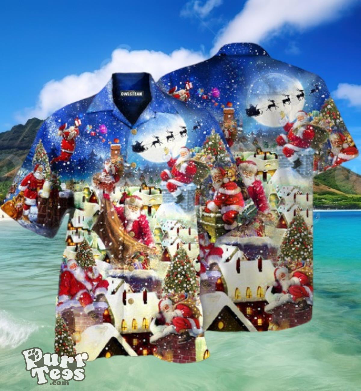 Christmas Up On Rooftop Santa’s Busiest Night Edition Hawaiian Shirt Best Gift For Men And Women Product Photo 1