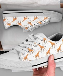 Cool Giraffe Low Top Canvas Shoes - Men's Shoes - White