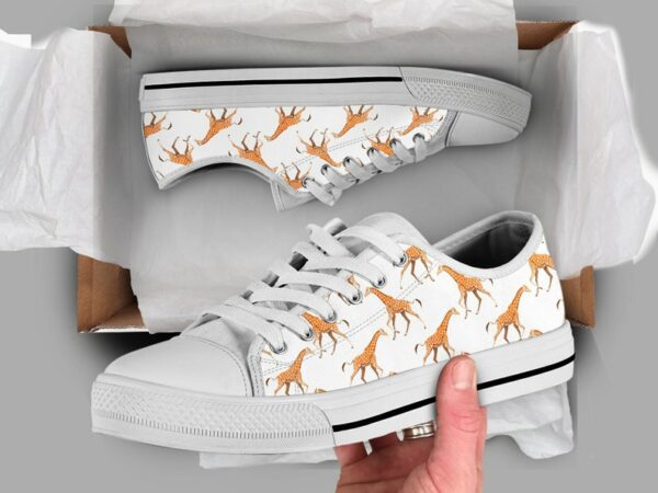 Cool Giraffe Low Top Canvas Shoes - Men's Shoes - White