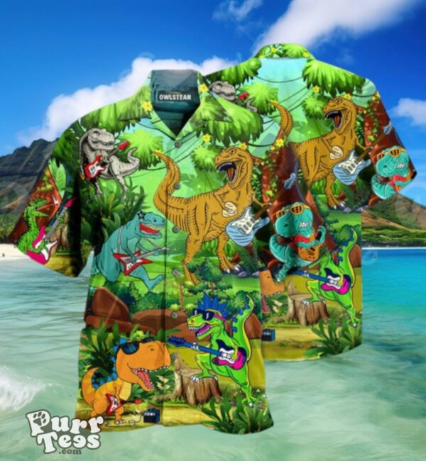 Dinosaur Play Guitar Like A Star Limited Hawaiian Shirt Best Gift For Men And Women Product Photo 1