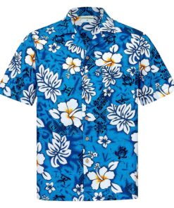 Hawaiian Shirt Classic Flowers For Fans - Hawaiian Shirt - Blue