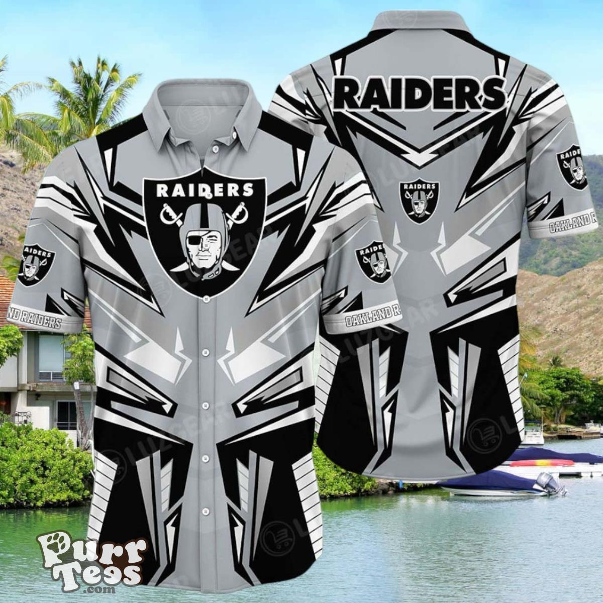 NFL Las Vegas Raiders Hawaiian Shirt Short Style Hot Trending Summer For Awesome Product Photo 1
