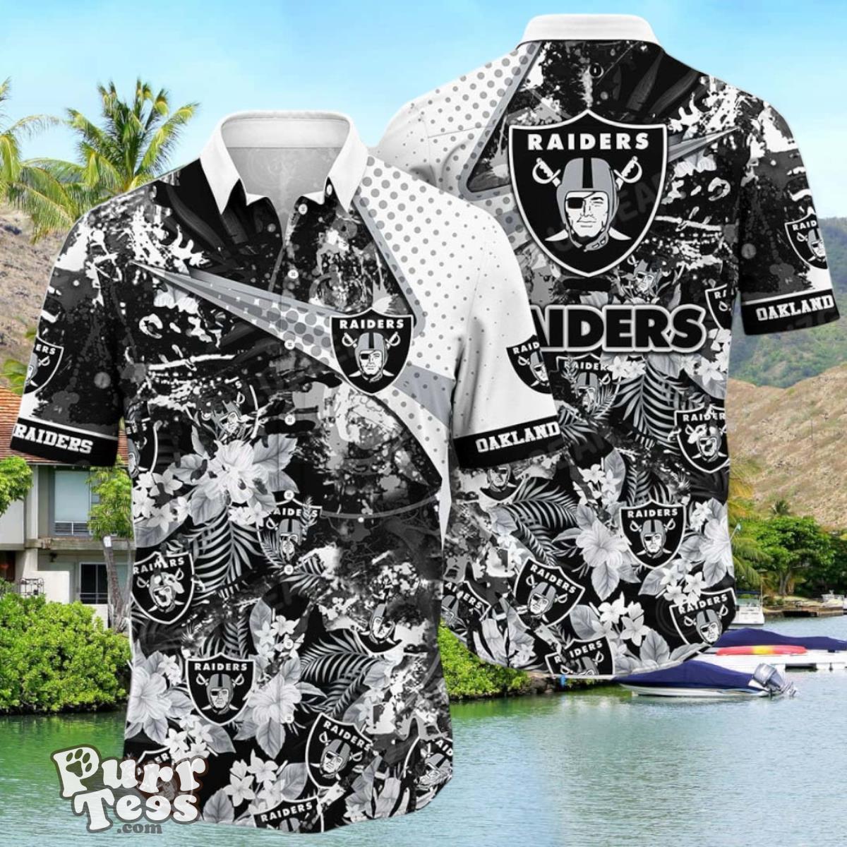 NFL Las Vegas Raiders Hawaiian Shirt Tropical Pattern New Hot Trend Summer For Sports Product Photo 1
