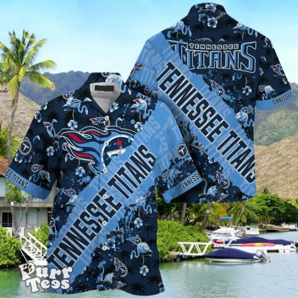 NFL Tennessee TitansHawaiian Shirt With Tropical Pattern Flamingo Printed Unique Gift For Fans Product Photo 1
