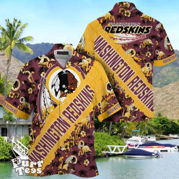 NFL Washington RedskinsHawaiian Shirt With Tropical Pattern Flamingo Printed Unique Gift For Fans Product Photo 1