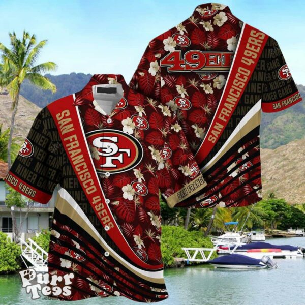 San Francisco 49ers NFL Football With Tropical Flower Pattern Hawaiian Shirt Unique Gift For Fans Product Photo 1