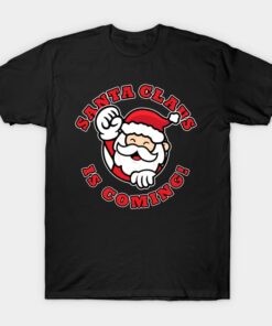 Santa Claus is coming - fun Xmas T-Shirt - T-Shirt - Black