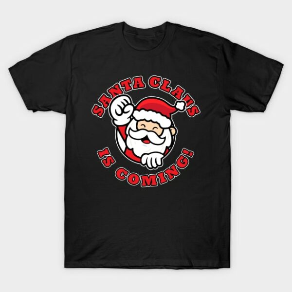 Santa Claus is coming - fun Xmas T-Shirt - T-Shirt - Black