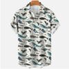 Summer Shirts For Men Sea Animals Seahorse Fish 3d Loose Hawaiian Shirt - Hawaiian Shirt - White