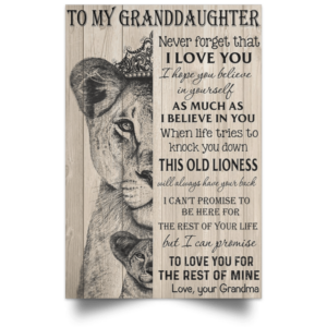 The lion king to my amazing granddaughter never forget how much I love you grandma Canvas - Portrait Canvas - Full