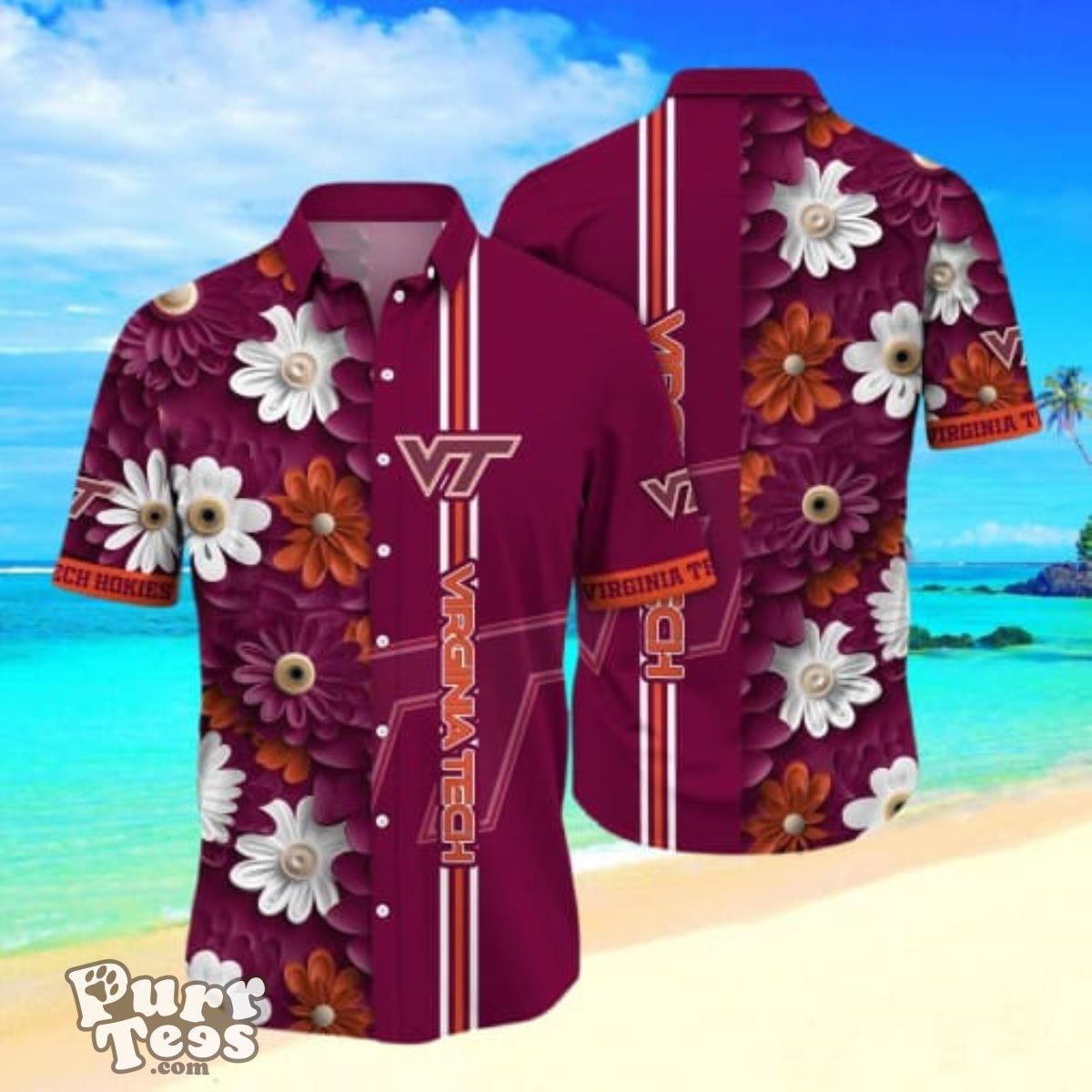 Virginia Tech Hokies Flower Hawaii Shirt Gift For Men And Women Product Photo 1