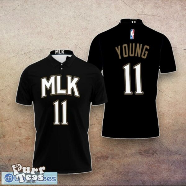 Atlanta Hawks Trae Young Great Player Nba Basketball Team Mlk Black Polo Shirts Style Gift Product Photo 1